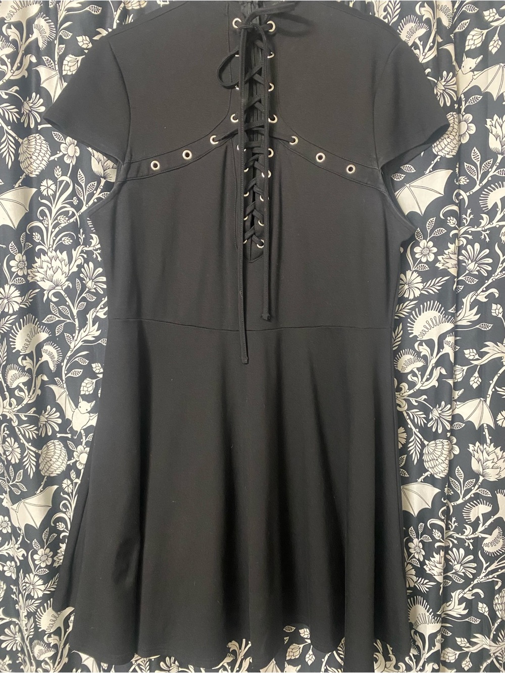 Killstar Lace-Up Fit & Flare Dress